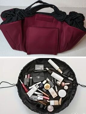 Round Drawstring Makeup Bag / Cosmetic Pouch